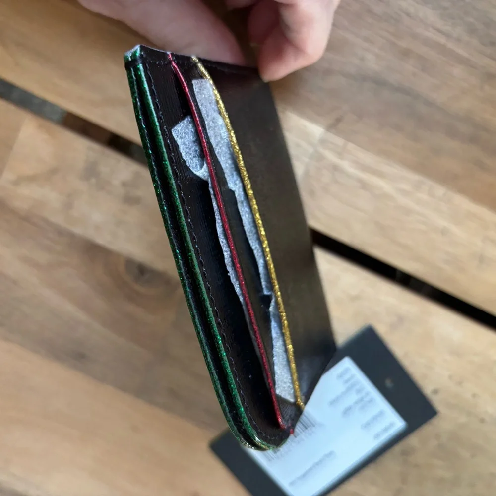 ♠️KATE SPADE nwt New York Devin Black multicolor card holder saffiano leather - Picture 6 of 12